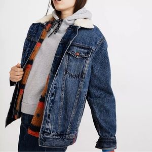 Madewell x Kule Sherpa-Lined Oversized Jean Jacket